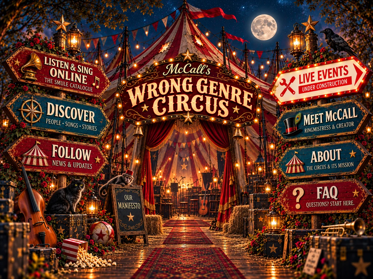 The magical Wrong Genre Circus under the moon